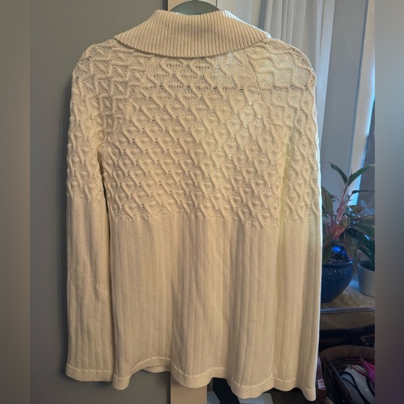 NWOT: Calvin Klein Boho Flowing White Babydoll Cardigan: Large - Picture 2 of 5